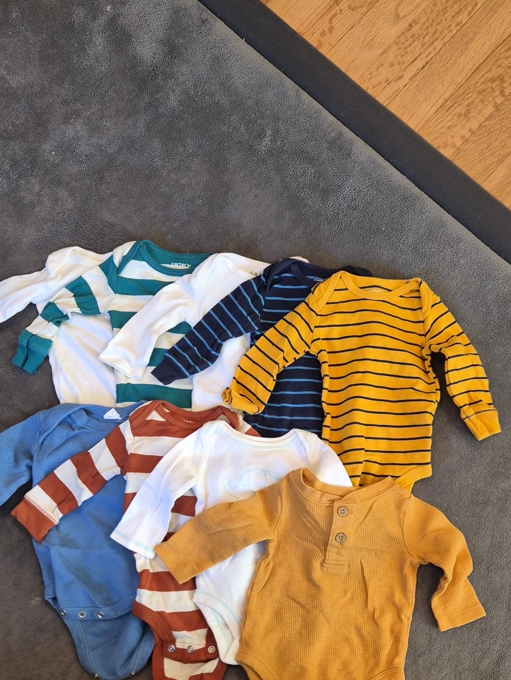 Carter's Mustard Yellow Striped Long-Sleeve Baby Top